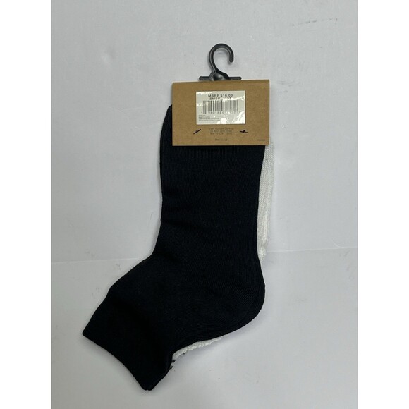 Steve Madden Anklets 2 Pair Size 5-10 Black And White Women’s Socks‎ - Picture 4 of 4